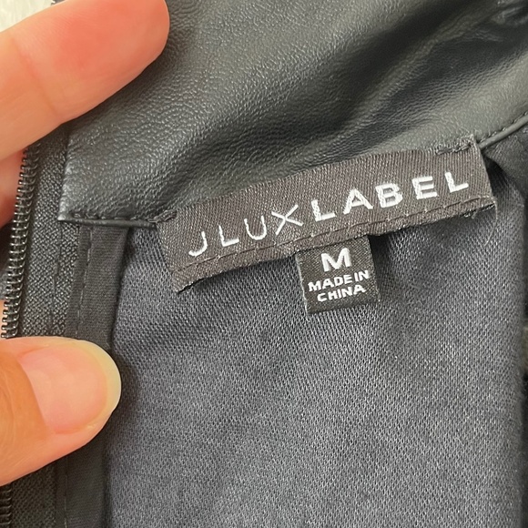 JLUXLABEL Sz M Black Full Zip Jacket Mock Neck Lightweight Stretch - Picture 3 of 7